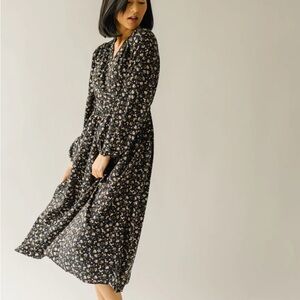 Piper & Scoot: The Belton Floral Wrap Dress in Navy